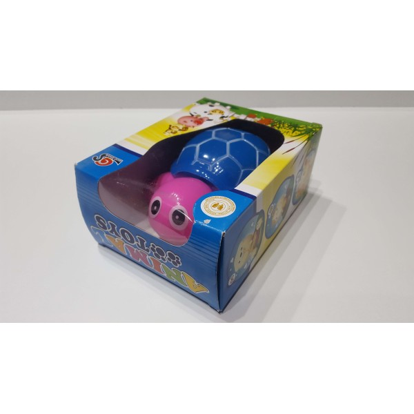 Turtle toy, works on batteries, blue and pink color